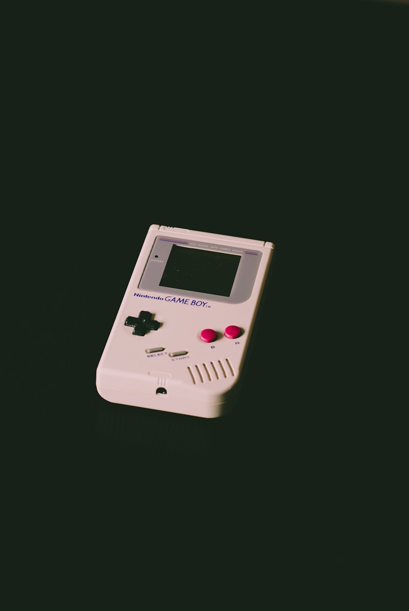 Original Nintendo Game Boy turned off on a wooden surface